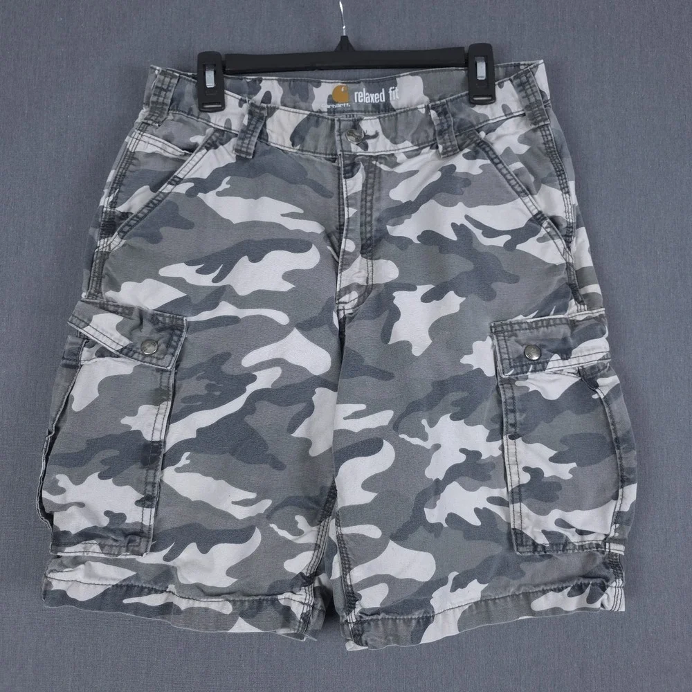 Carhartt Rugged Cargo Shorts Mens 33 (Fits 31x10.5)‎ Camo Relaxed Fit 100279-071
